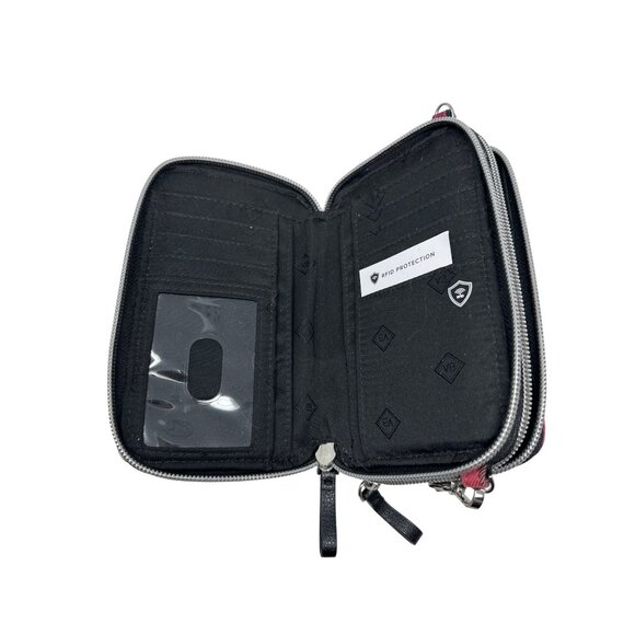 Vera Bradley Plaid Wristlet Wallet With Dual Zipper & Detachable Strap - Picture 9 of 12